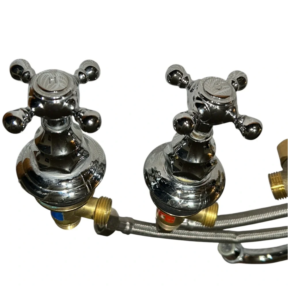 Classic Chrome Widespread Bathroom Sink Faucet 2 Handles 3 Hole